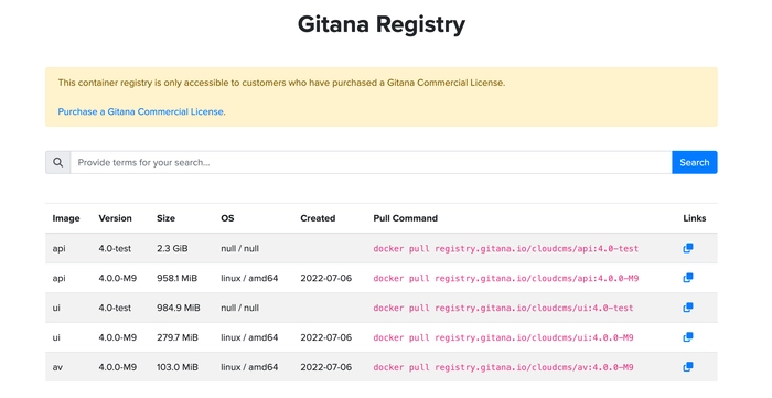 Gitana Enterprise Container Registry